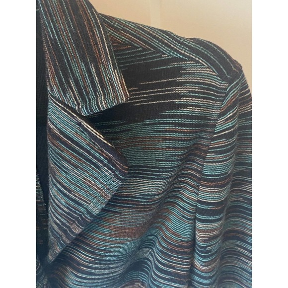 M Missoni Stretch Blazer size 42 - wool blend - green multicolor stripe - Picture 3 of 8